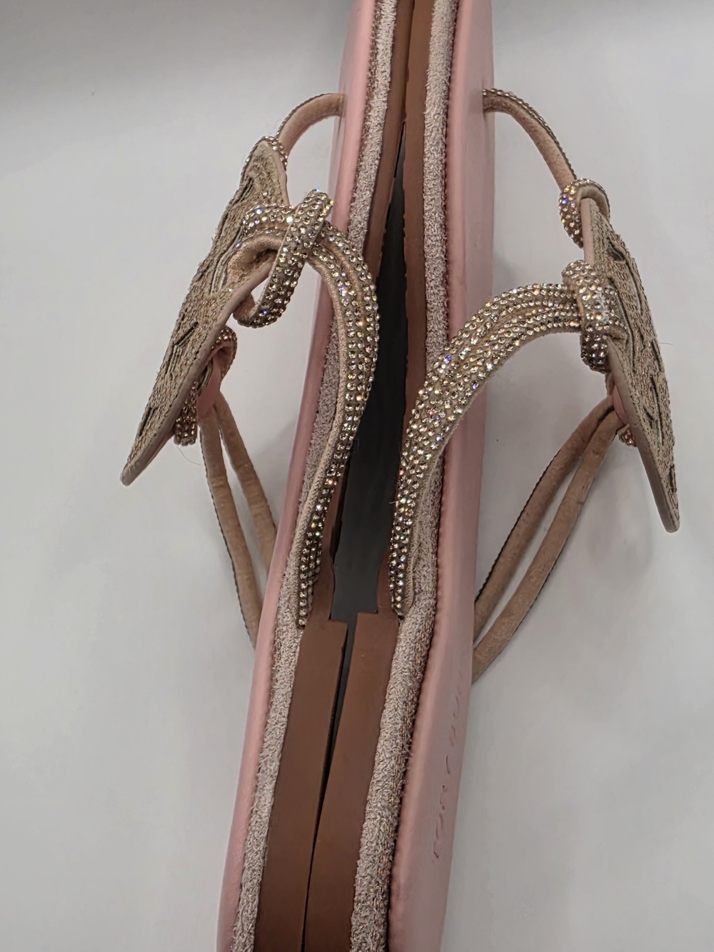 Tory Burch Pink Embellished Logo Thong Sandals - Picture 8 of 9
